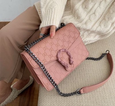 Жіноча міні сумка у стилі Gucci Підкова 609 Світло-рожева 1217284739 фото
