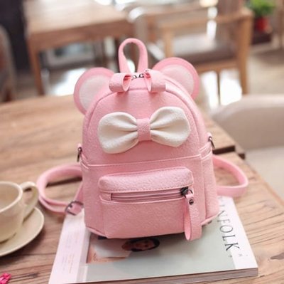 Міні-рюкзак Міккі Маус з вушками №571 Рожевий 1252096924 фото